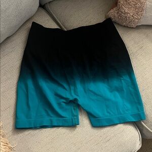 Black and Teal Ombre Shorts